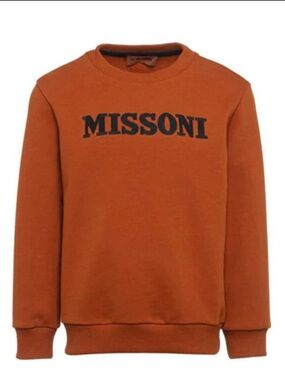 Missoni boys Burnt Orange Crewneck with Black Logo